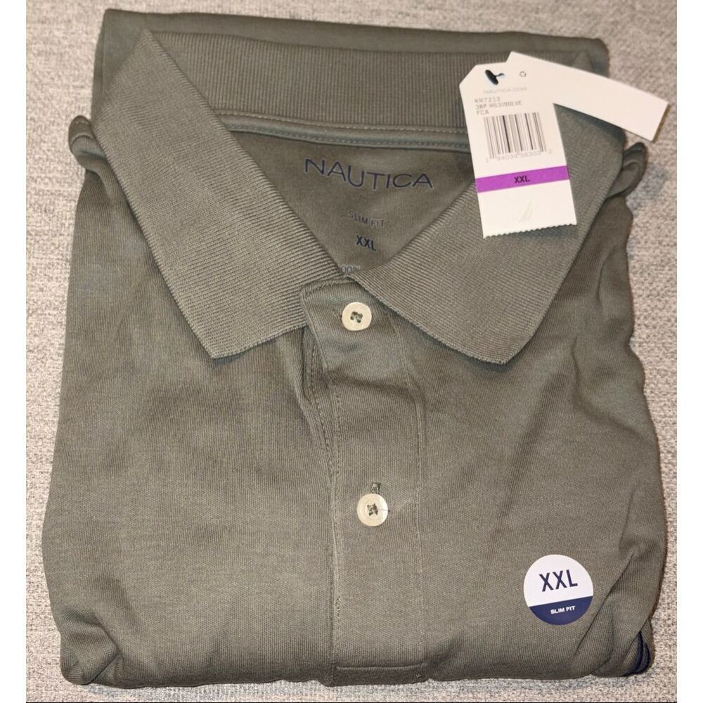 Nautica slim fit green short sleeve polo size XXL